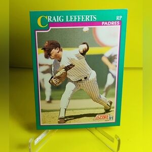 1991 Card Craig Lefferts Baseball Card #184 SCORE PITCHER VINTAGE CARD MINT